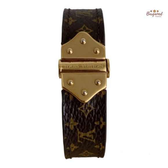 Authentic Louis Vuitton Brown Monogram Nano Coated Canvas Leather Bracelet 17 - Picture 11 of 12